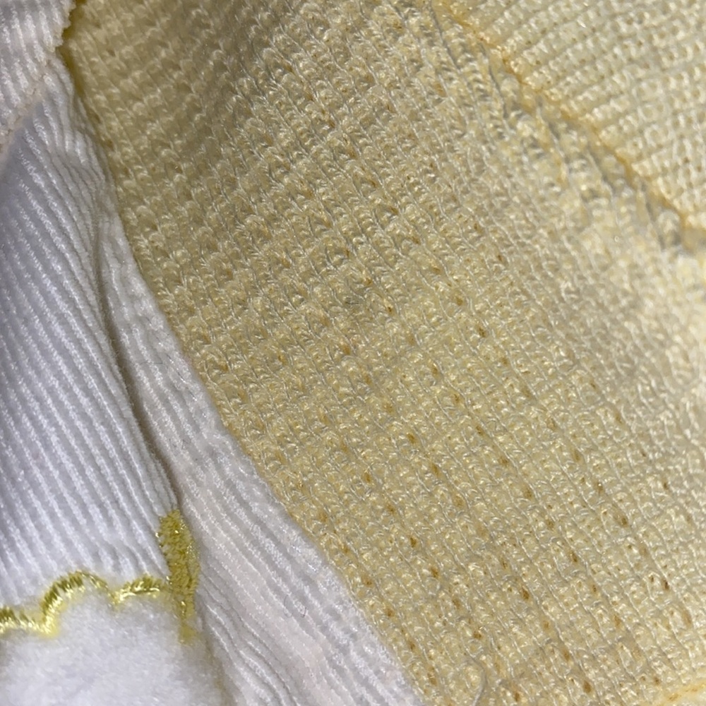 Vintage friemanit knit Yellow Kids sheep One Piece footed unisex play suit 6m - Picture 9 of 9